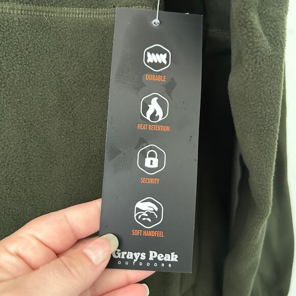 Grays Peak Outdoors Men's Half Zip Fleece Black Evergreen Pullover M Medium New - Picture 7 of 9